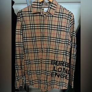 Burberry check stretch cotton shirt